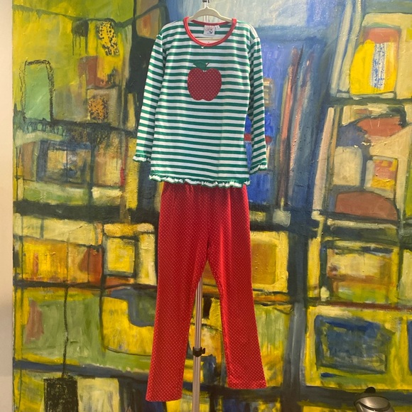 Luigi Kids apple 🍎 dot stripes coordinating set NWT - Picture 1 of 5